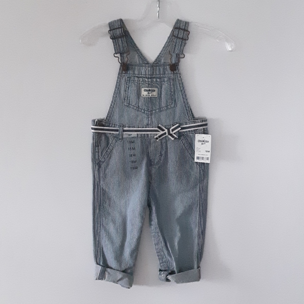 Oshkosh B'gosh stripe denim jeans overall jumper